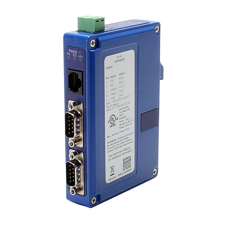 Serial Device Server, 2 x RS-232/422/485 DB9 M, Ind. DIN